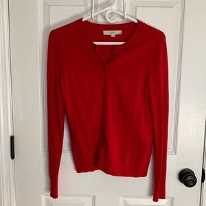 Loft Red Cardigan XS